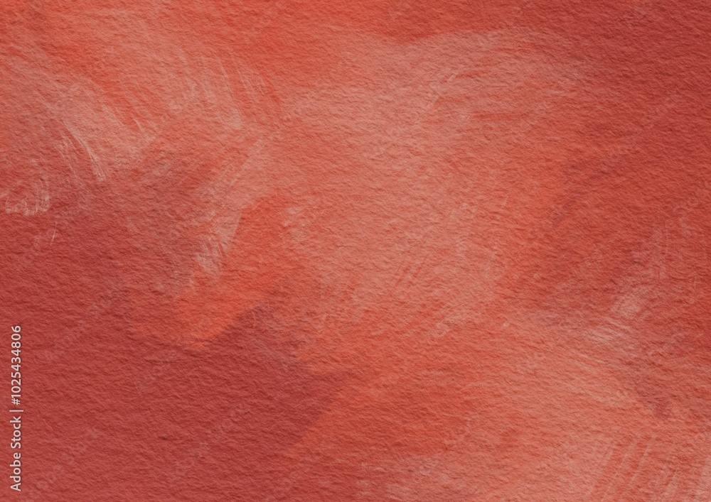 Fototapeta premium Abstract orange color and ivory brush stroke painting on paper background for decoration on Thai tea, summer, autumn and citrus fruit concept.