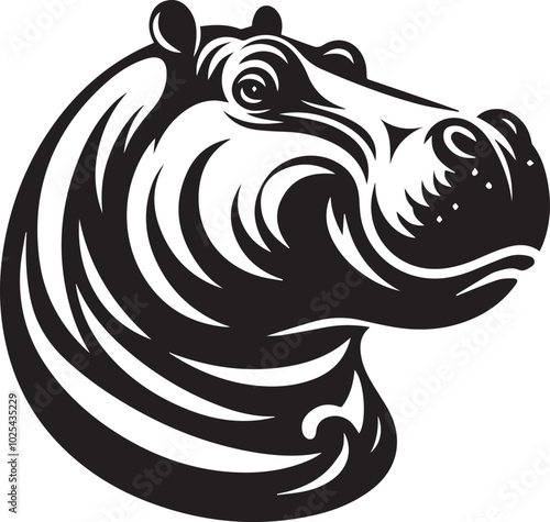 Wallpaper Mural Hippopotamus head silhouette Torontodigital.ca