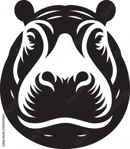 Hippopotamus head silhouette