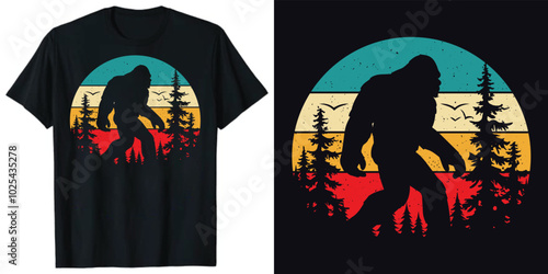 Bigfoot Vector Illustration T-Shirt Design, Bigfoot 