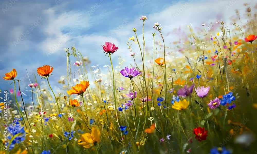 Colorful Wildflowers Field Colorful Wildflowers Field