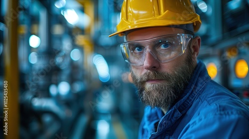 Concentrated Worker in Industrial Environment