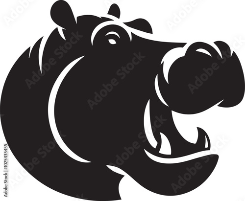 Hippopotamus head silhouette