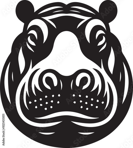 Hippopotamus head silhouette