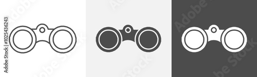 binoculars icon Flat art in outline set