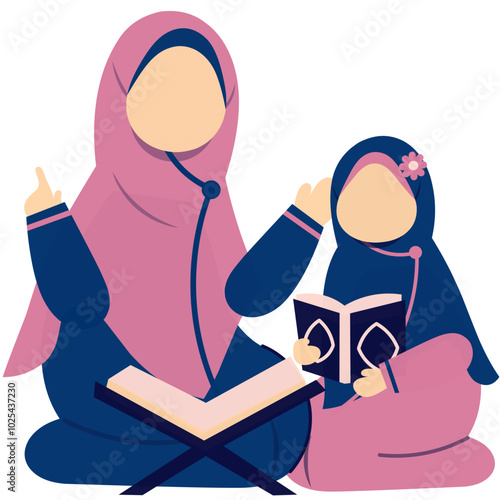 Muslimah Reading the Quran photo