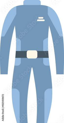 Blue overall with belt and knee pads, providing safety and protection during work or sports activities