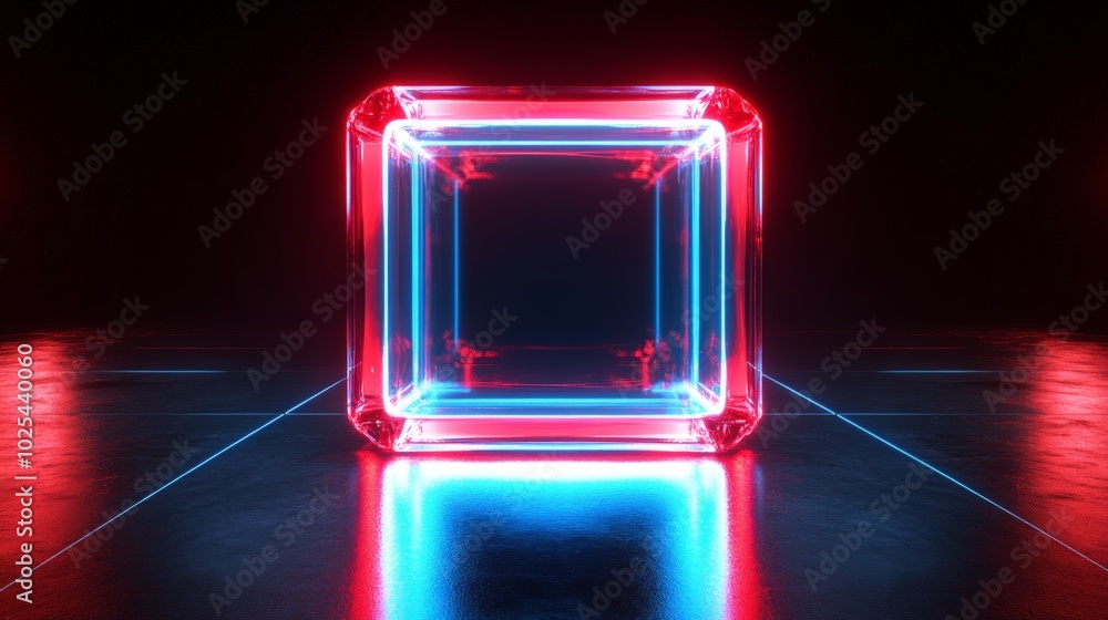 Neon Cube Abstract. Neon Cube Abstract.