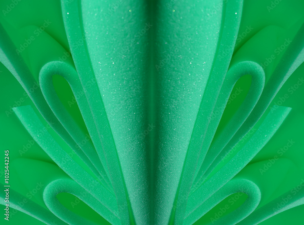 Obraz premium rolled green sponge. foam sponge texture sheet. beautiful curved folds.