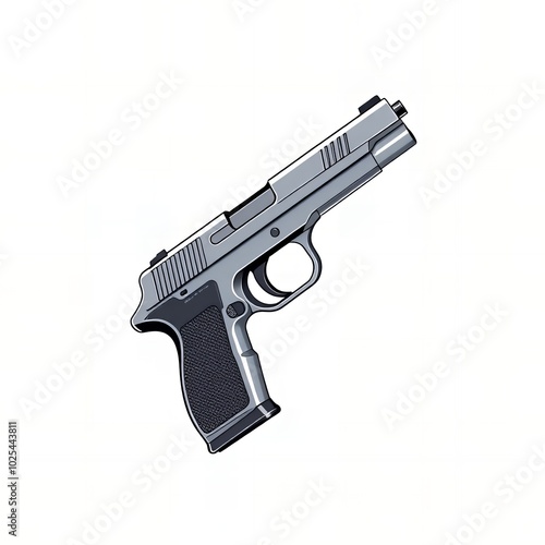  gun with a black grip on a white background.