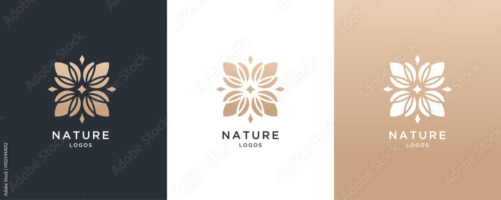 Simple and elegant floral monogram design template, elegant line art logo design, vector illustration Simple and elegant floral monogram design template, elegant line art logo design, vector illustration