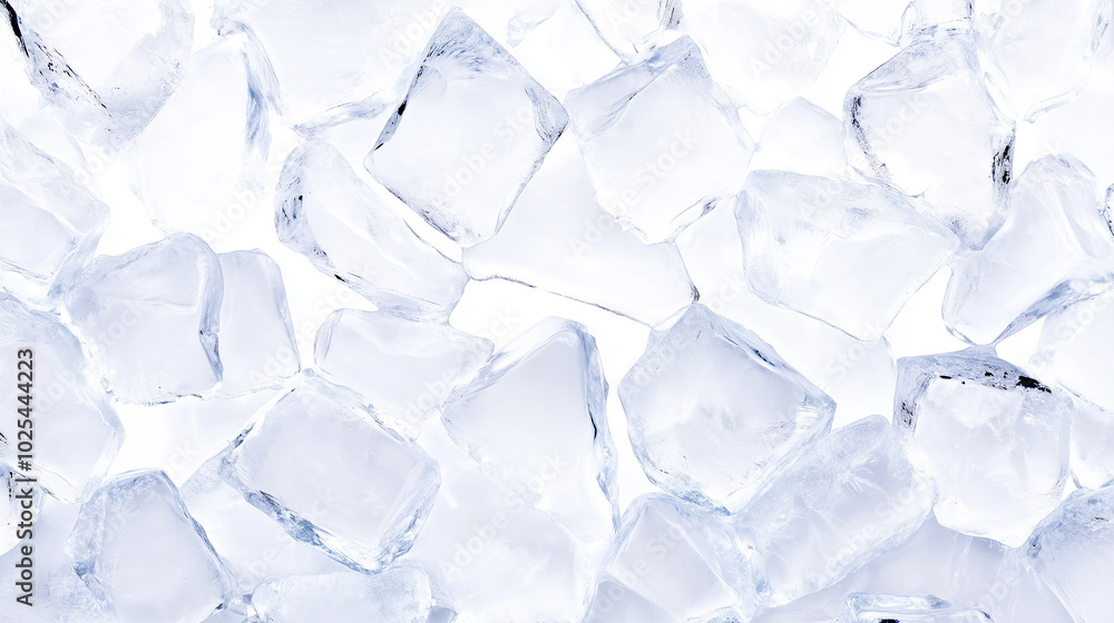 A close-up image of a pile of translucent ice cubes, glistening in the light. A close-up image of a pile of translucent ice cubes, glistening in the light.