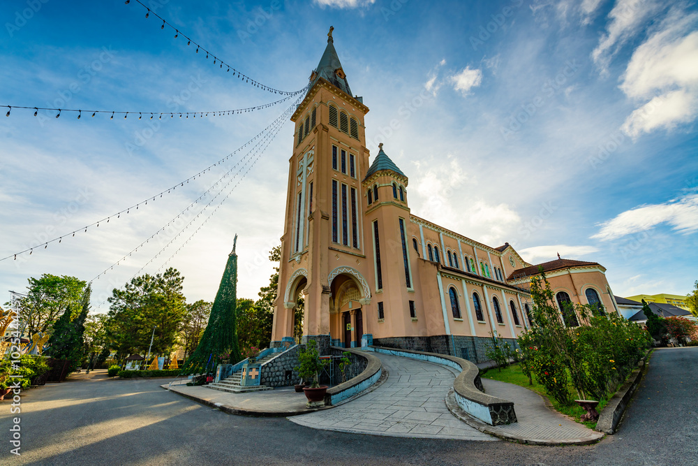Fototapeta premium The St. Nicholas Cathedral is a Roman Catholic church in Dalat in Vietnam