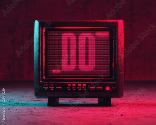 A retro television displaying the word 