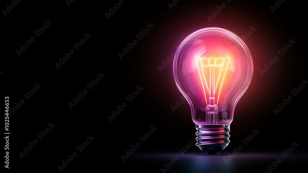A single illuminated light bulb emitting warm and inviting glow illuminated A single illuminated light bulb emitting warm and inviting glow illuminated