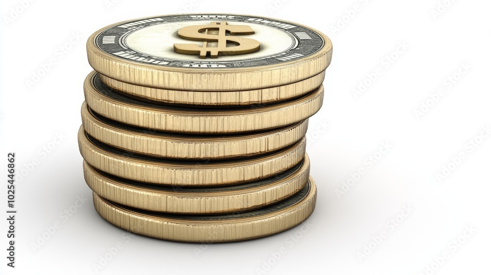 Dollar Coin Stack.