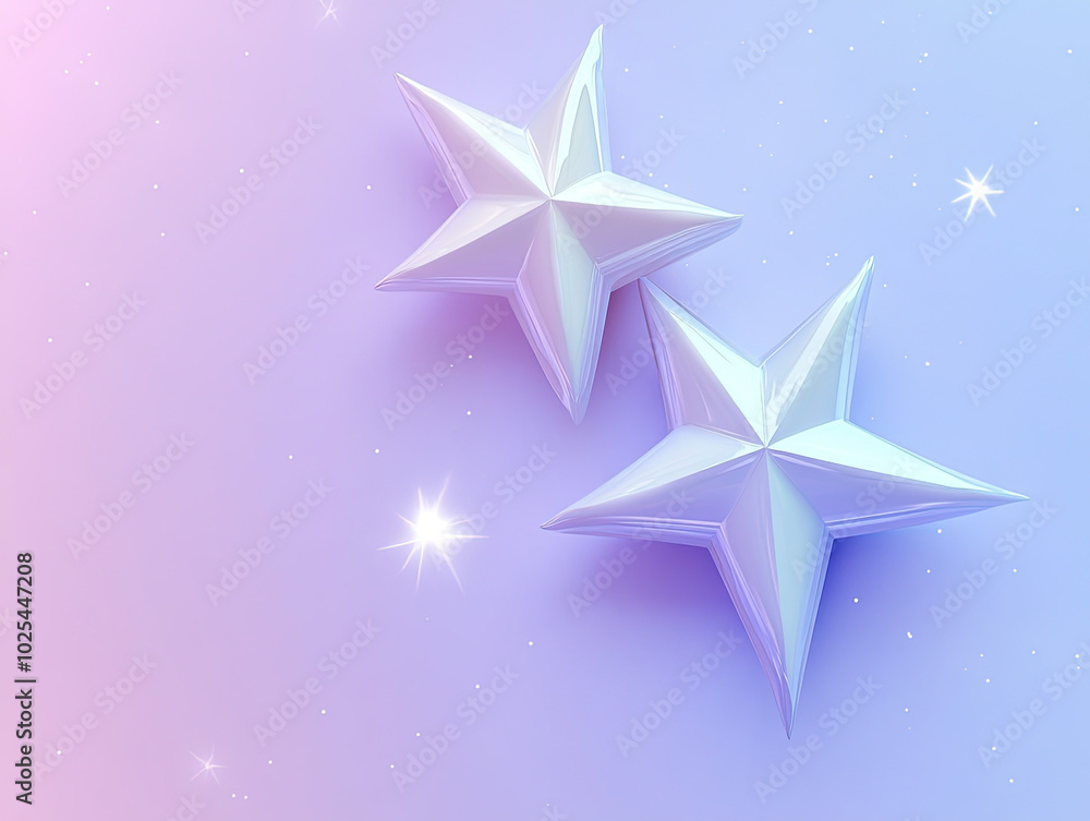 Soft Gradient Background with Two Star-Like Shapes, Whimsical and Bright Soft Gradient Background with Two Star-Like Shapes, Whimsical and Bright