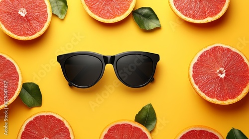 Sunglasseswearing grapes, a refreshing and playful take on healthy summer fruits photo