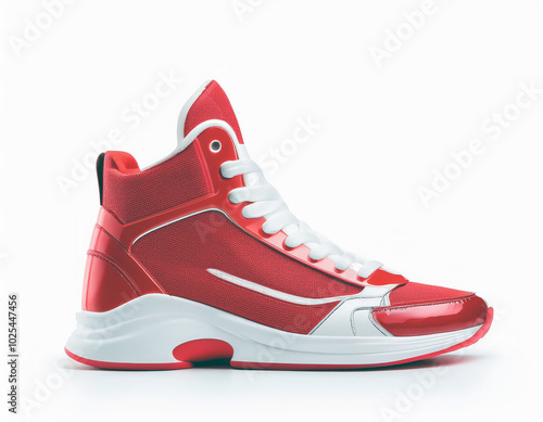 Red and White Basketball Sneakers