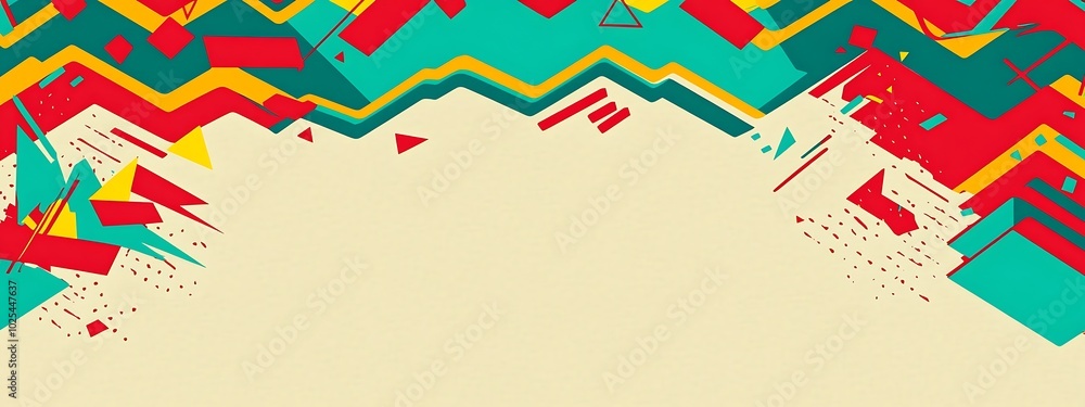Fototapeta premium Colorful abstract geometric background with copy space.