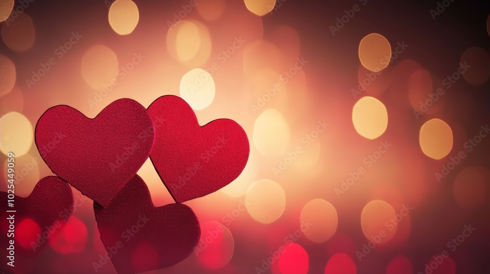 Intertwined hearts on red, symbol of love and romance Intertwined hearts on red, symbol of love and romance