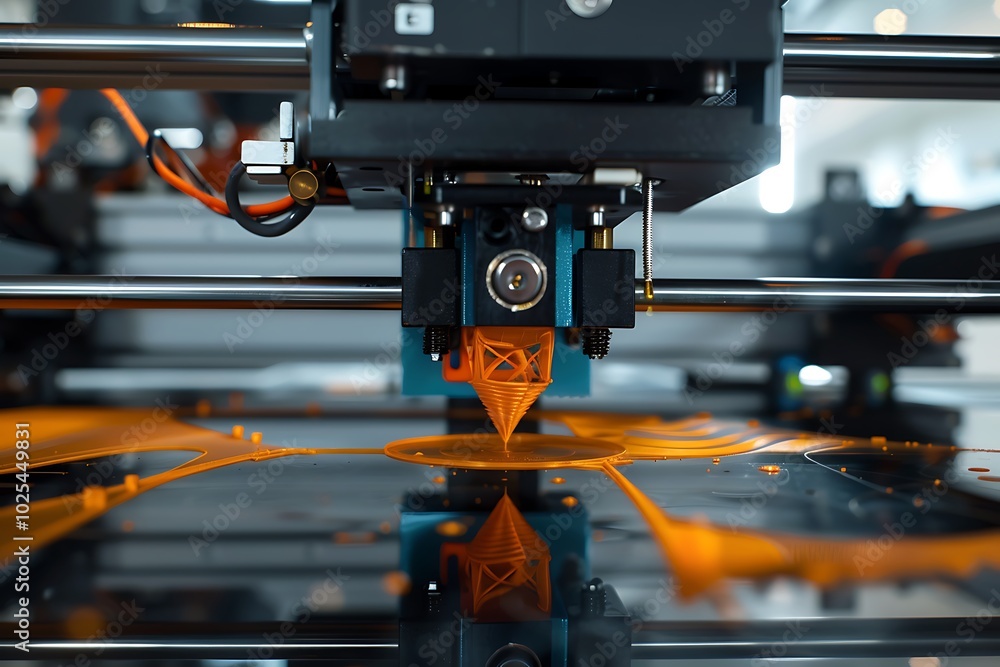 Fototapeta premium Futuristic 3d printer in modern laboratory. Technology concept.