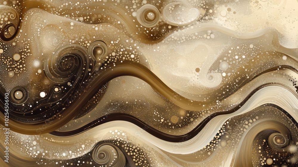 Abstract Brown and Beige Swirl Art Abstract Brown and Beige Swirl Art