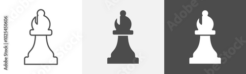 bishop icon Outline symbol set