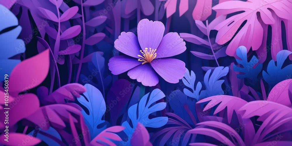 Purple giant herb-robert flower in a botanical garden, Purple giant herb-robert bloom in a botanical setting Purple giant herb-robert flower in a botanical garden, Purple giant herb-robert bloom in a botanical setting