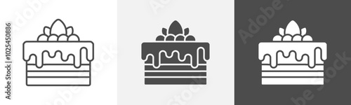 cake icon Outline symbol set