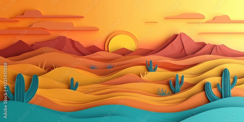 Morning landscape of a desert with vibrant sandy hues during sunrise, Desert sunrise with vibrant sandy landscape Morning landscape of a desert with vibrant sandy hues during sunrise, Desert sunrise with vibrant sandy landscape
