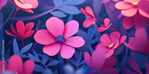 Close-up of pink flowers with a selective focus effect, Close-up of pink flowers with selective focus