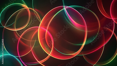 Colorful Neon Circle Light Abstract