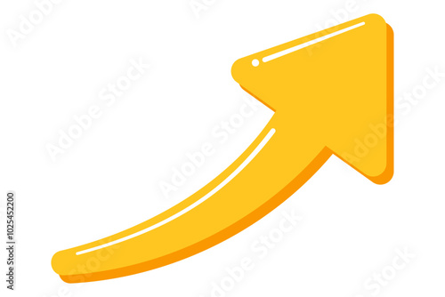 黄色のぷっくりした上昇矢印