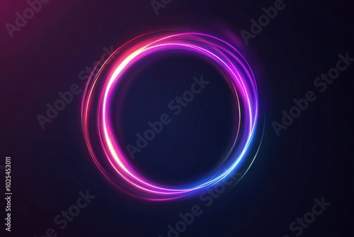 Neon Light Circle on Dark Background