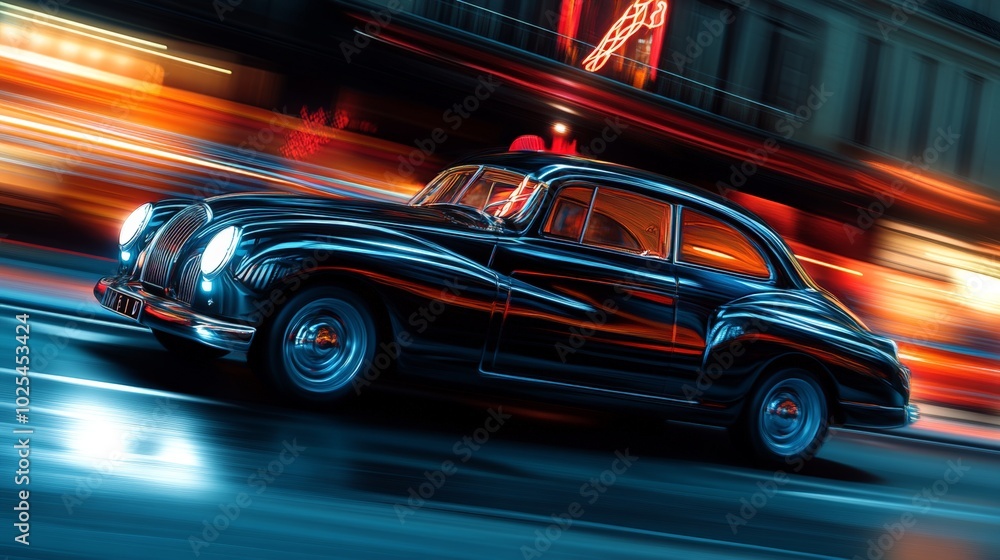 Classic Car Night Drive. Classic Car Night Drive.