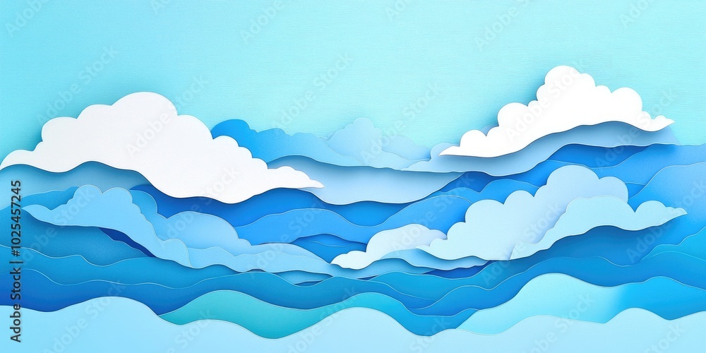 Clouds floating gently in a bright blue sky, creating a serene and peaceful atmosphere, Serene clouds in a bright blue sky Clouds floating gently in a bright blue sky, creating a serene and peaceful atmosphere, Serene clouds in a bright blue sky