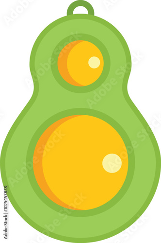 Green avocado shaped dimple pop it fidget toy, a trendy silicone stress reliever