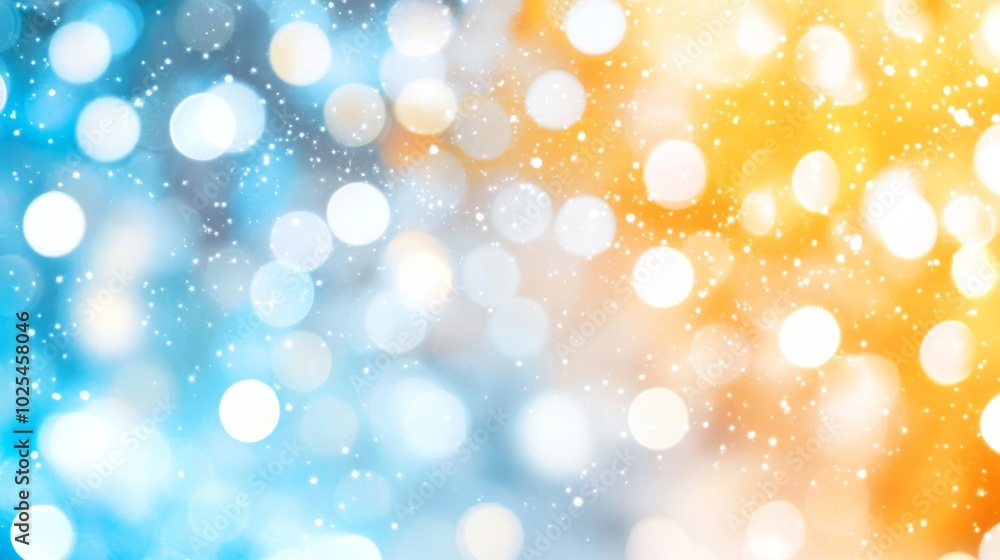 Radiant Dual-Colored Bokeh in Yellow and White Illuminating a Dark Background Radiant Dual-Colored Bokeh in Yellow and White Illuminating a Dark Background