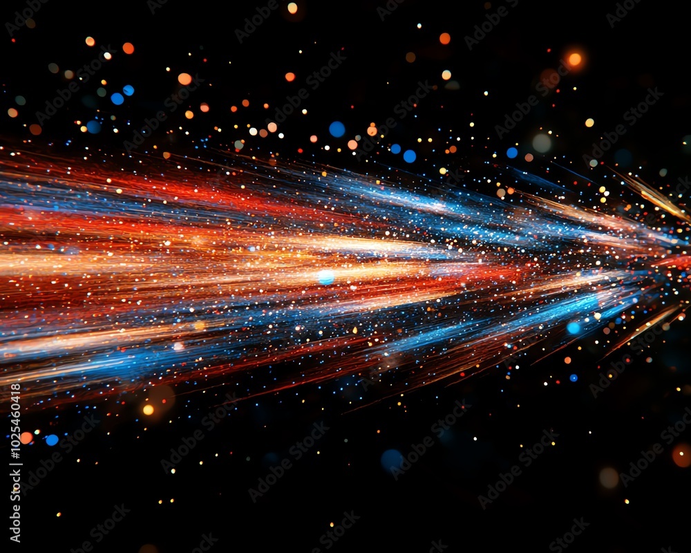 Joyful explosions of fireworks illuminating the night, vibrant streaks of red, blue, and gold, perfect for holiday events and celebrations Joyful explosions of fireworks illuminating the night, vibrant streaks of red, blue, and gold, perfect for holiday events and celebrations