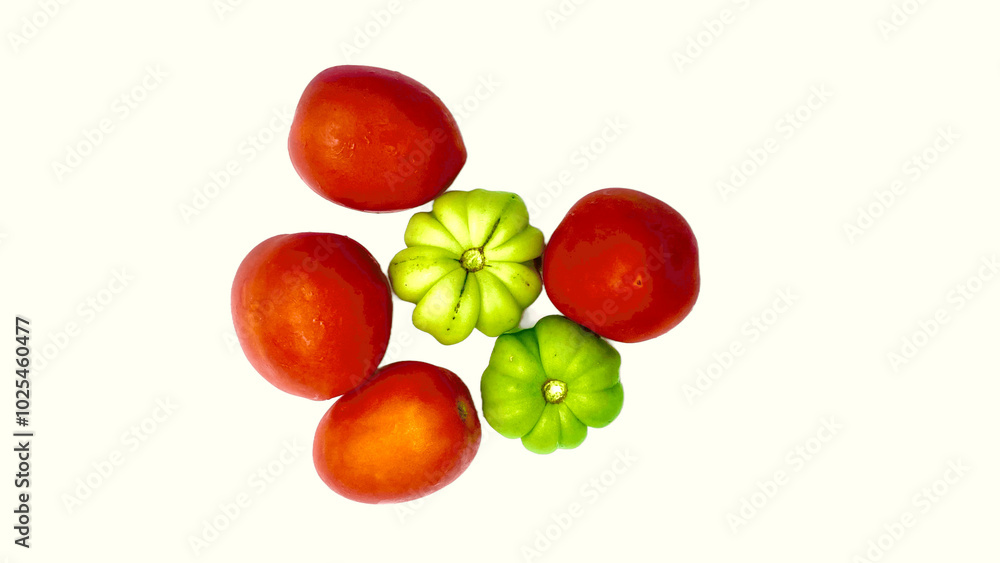 Fresh tomatoes and green peppers. Fresh tomatoes and green peppers.