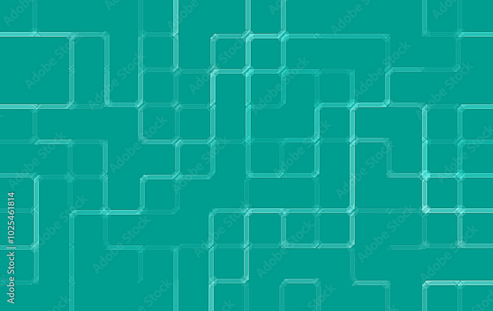 Obraz premium Abstract seamless pattern of randomly arranged soft blue rectangle frames with soft blue light on turquoise background