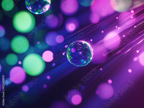 Abstract Gradient Background with Glowing Orbs, Ethereal and Enchanting photo