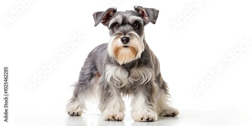 Miniature schnauzer isolated on white background