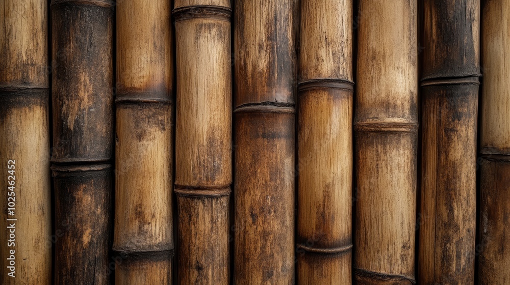 Obraz premium Textured Bamboo Wall Background for Design Projects