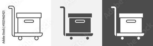 courier icon Design in thin line vector style