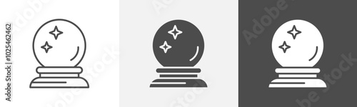 crystal ball icon Design in thin line vector style