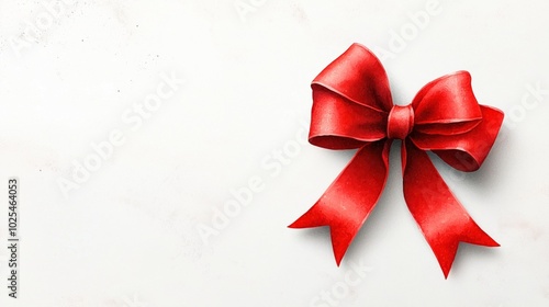 Wallpaper Mural Elegant Watercolor Red Christmas Bow on Light Festive Background Torontodigital.ca