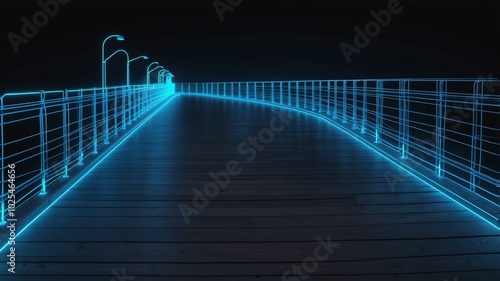 3d wireframe model of a boardwalk design concept background