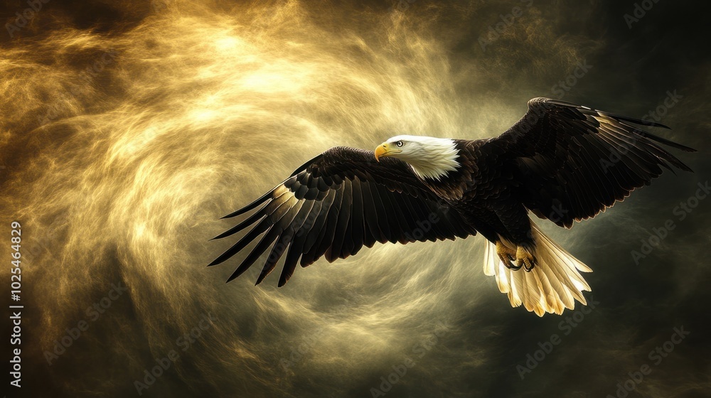 custom made wallpaper toronto digitalMajestic Bald Eagle in Flight Against a Swirling Sky